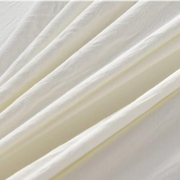 Ivory King Size Bed Comforter Set Cream French Shabby Chic Bedding Stone Washed - Picture 3 of 12